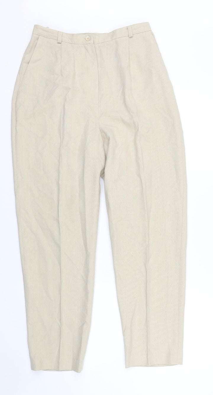 EWM Womens Beige Capri Trousers Size 12 L24.5 in