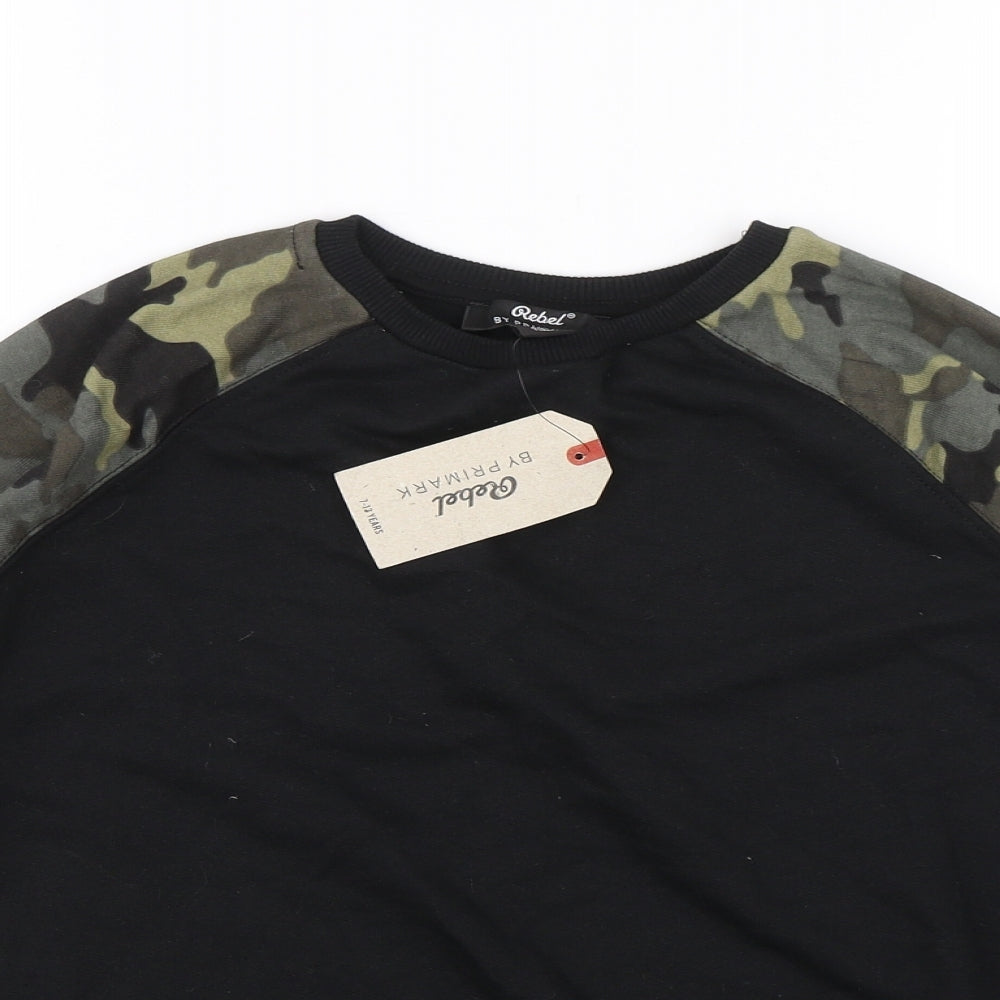 Rebel Boys Black Camouflage  Pullover Sweatshirt Size 12-13 Years