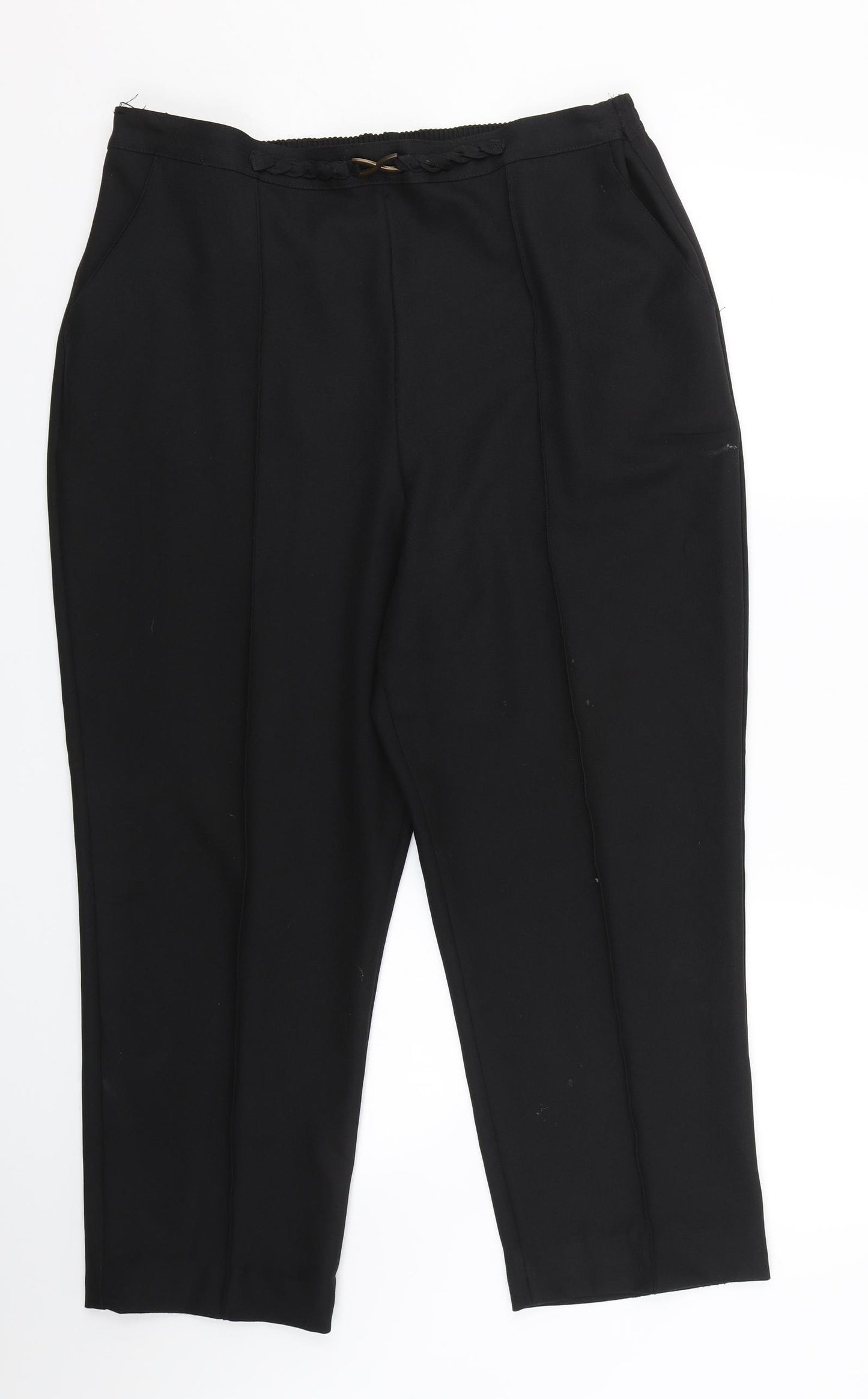 Papaya Womens Black   Cropped Trousers Size 16 L23 in