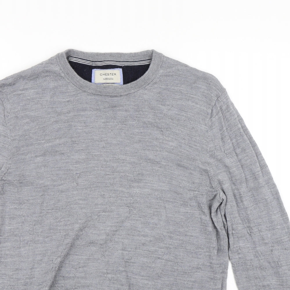 Chester Mens Grey   Pullover Jumper Size M
