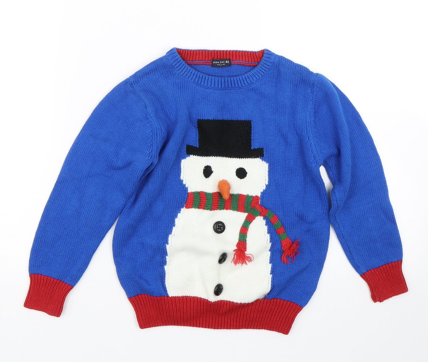 NEXT Boys Blue   Pullover Jumper Size 3-4 Years  - Snowman
