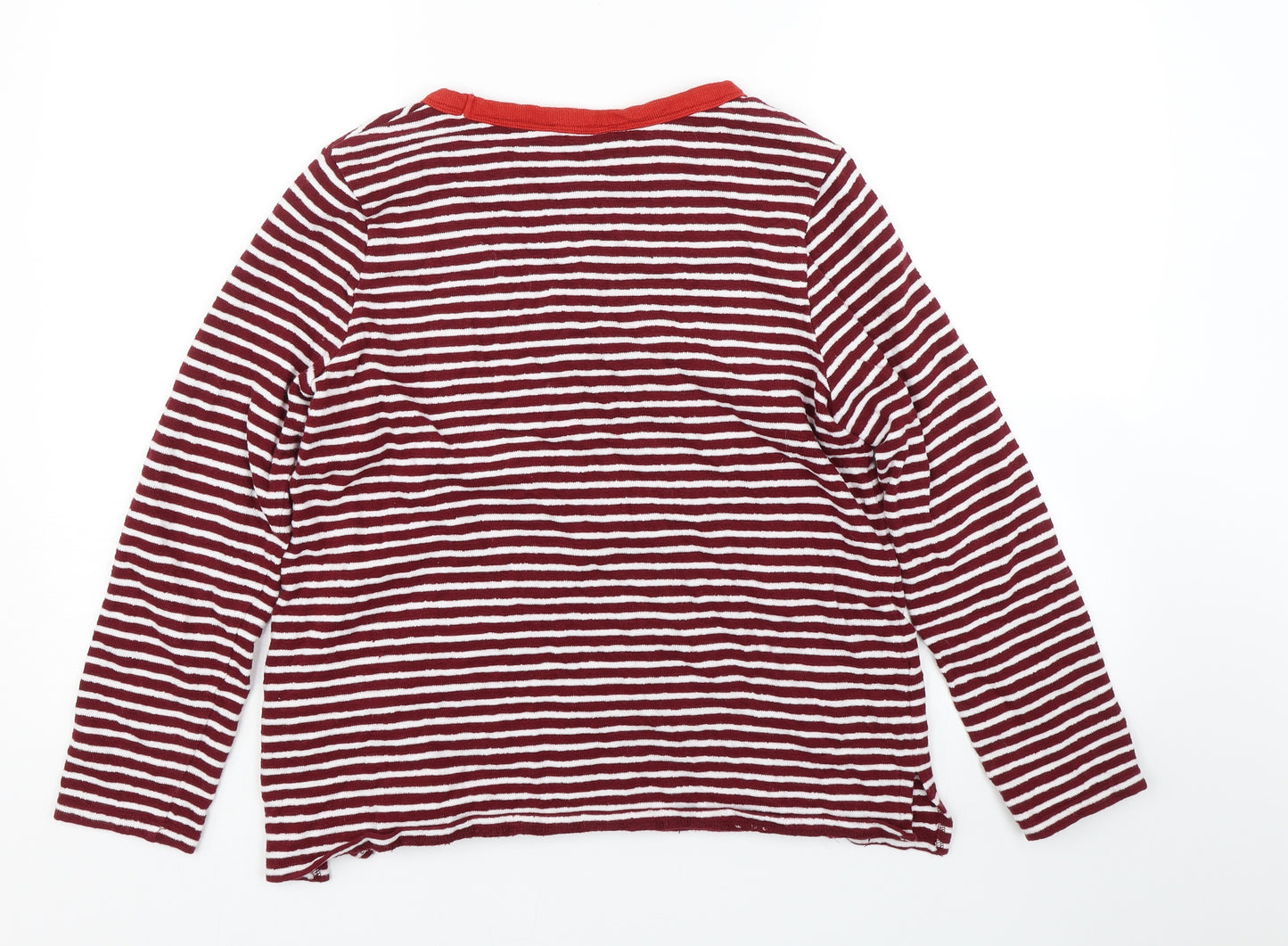 M&S Womens Red Striped  Pullover Jumper Size 14