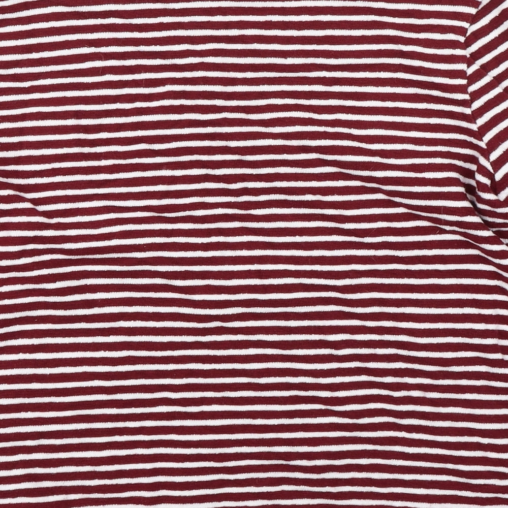 M&S Womens Red Striped  Pullover Jumper Size 14
