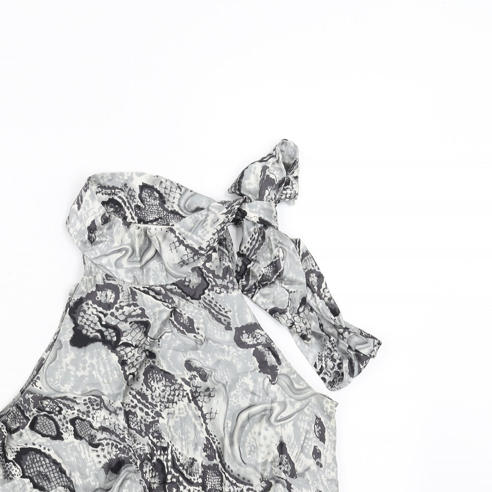 PRECIS PETITE Womens Black Animal Print  Basic Blouse Size 10