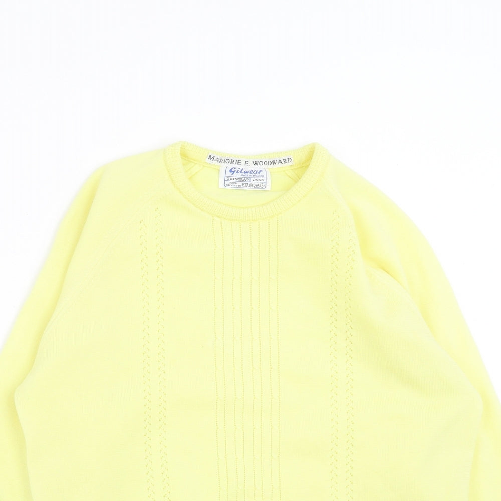 Gilwear Womens Yellow  Knit Pullover Jumper Size S