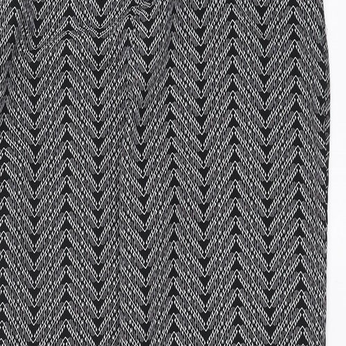 Bonmarché Womens Black Geometric  Trousers  Size 16 L28 in