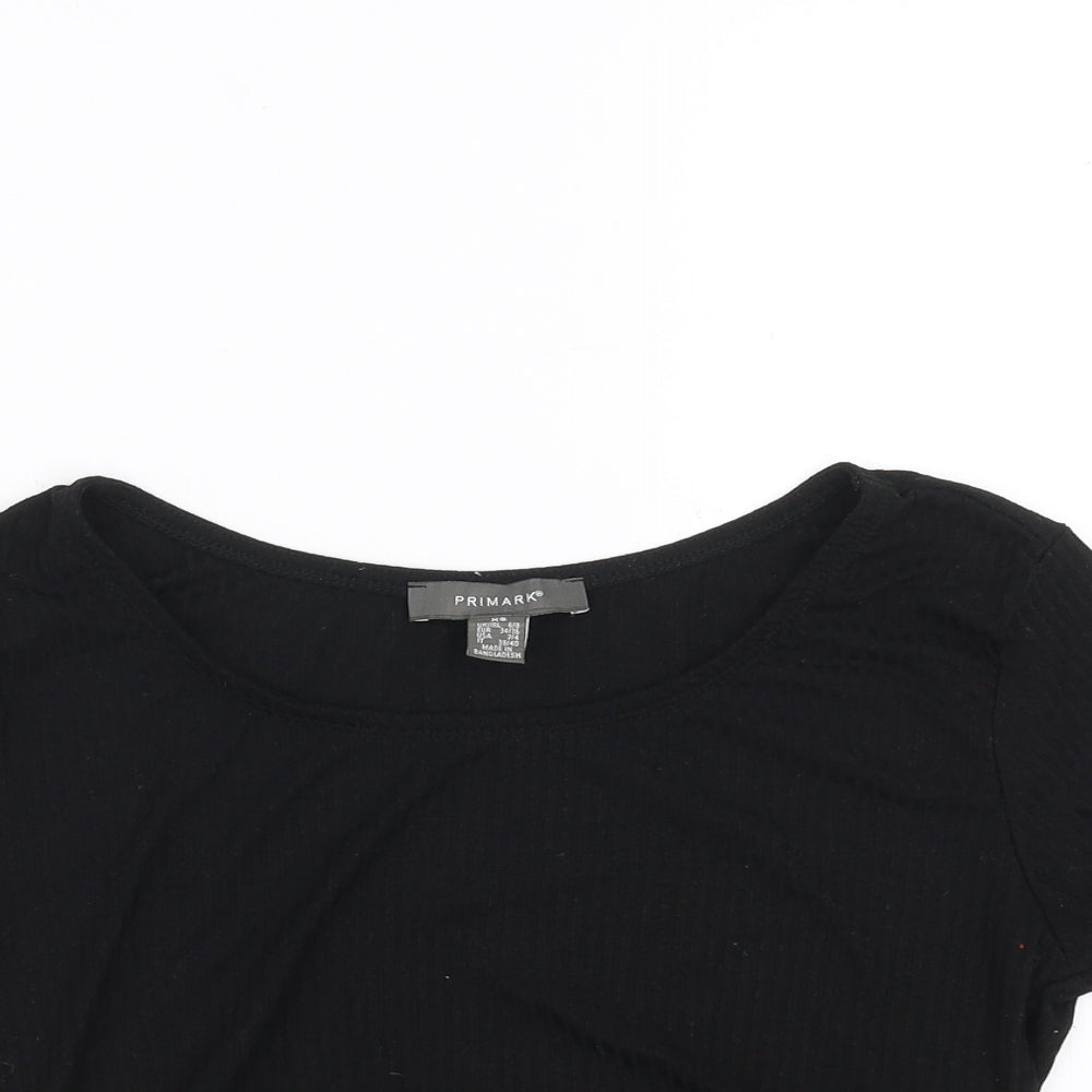 Primark Womens Black   Cropped T-Shirt Size XS