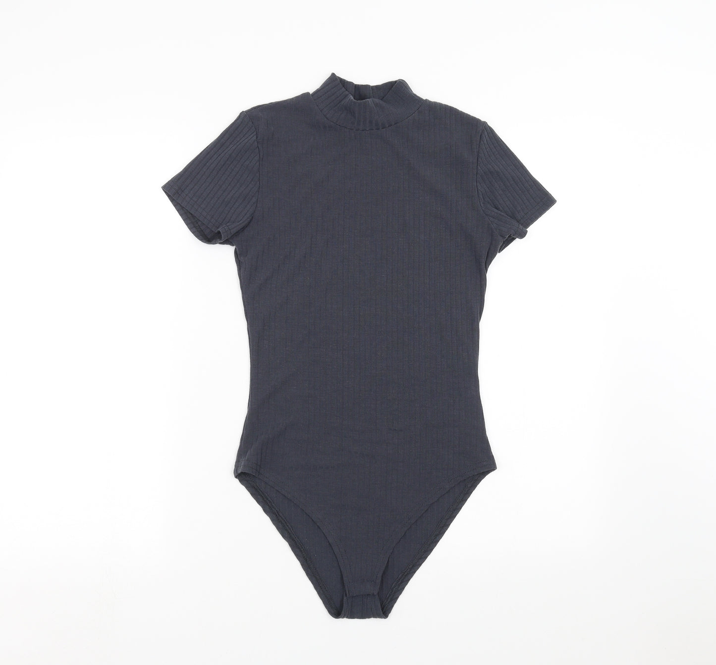 New Look Womens Grey Striped  Bodysuit One-Piece Size 10