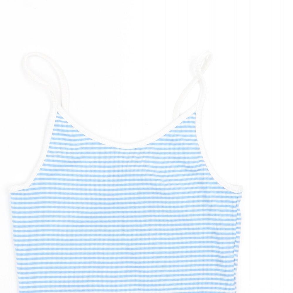 New Look Womens Blue Striped  Camisole T-Shirt Size 8