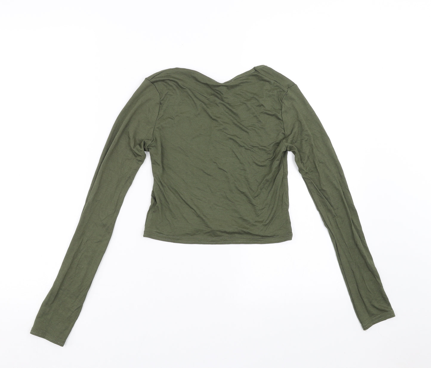 Boohoo Womens Green   Cropped T-Shirt Size 8