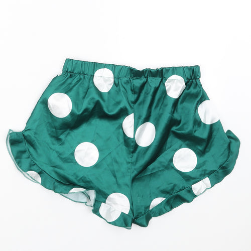 Nasty Gal Womens Green Polka Dot   Sleep Shorts Size 8