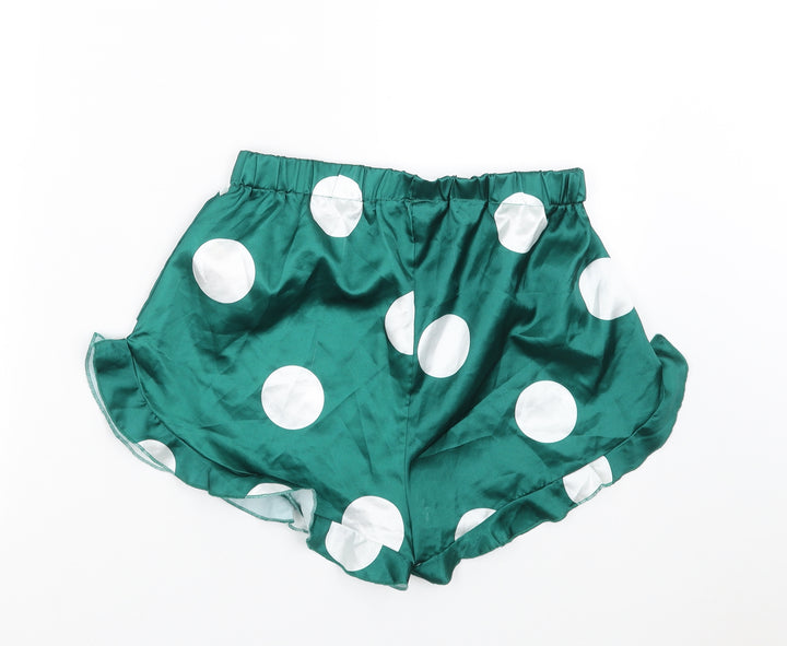 Nasty Gal Womens Green Polka Dot   Sleep Shorts Size 8