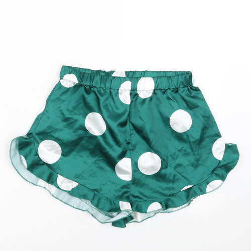 Nasty Gal Womens Green Polka Dot   Sleep Shorts Size 8