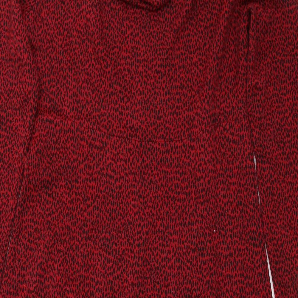 Gray & Osbourn Womens Red Geometric Knit Maxi  Size 14