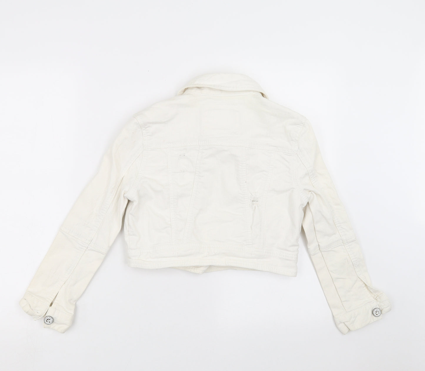 River Island Womens White  Denim Jacket  Size 8  - cropped