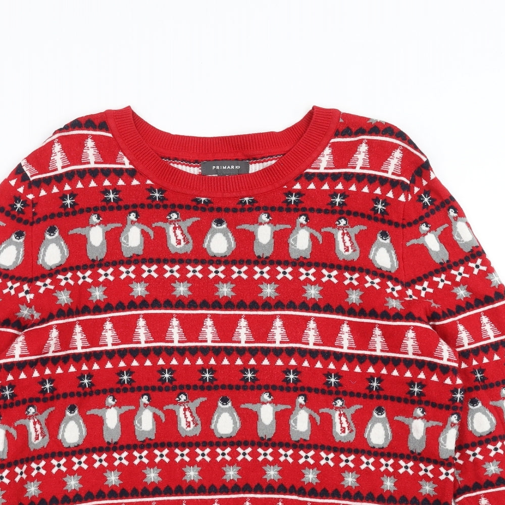 Primark Mens Red  Knit Pullover Jumper Size XL  - Christmas jumper