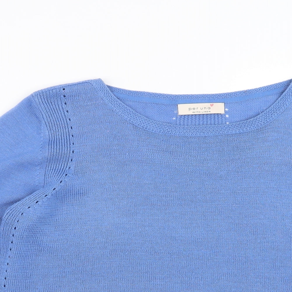 Marks and Spencer Womens Blue  Knit Pullover Jumper Size 14