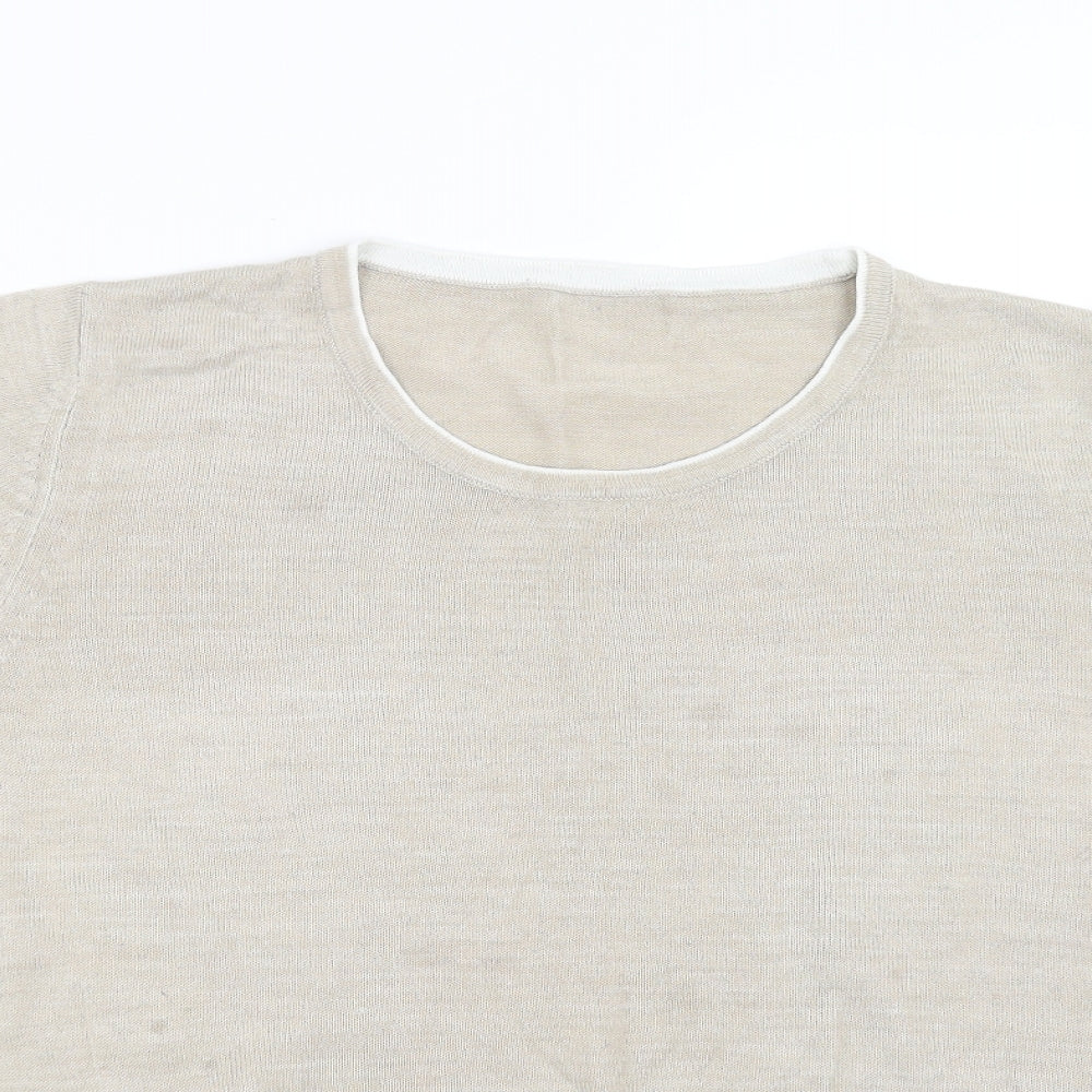 Marks and Spencer Womens Beige  Knit Pullover Jumper Size 16