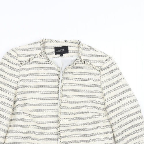 Papaya Womens Ivory Striped  Jacket  Size 8