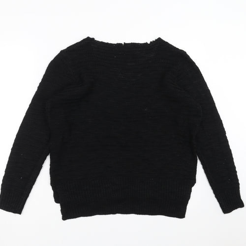 Revamped Womens Black  Knit Pullover Jumper Size M