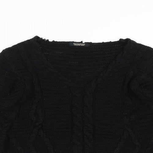 Revamped Womens Black  Knit Pullover Jumper Size M