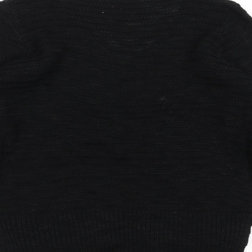 Revamped Womens Black  Knit Pullover Jumper Size M