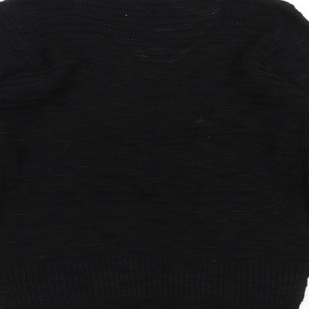 Revamped Womens Black  Knit Pullover Jumper Size M