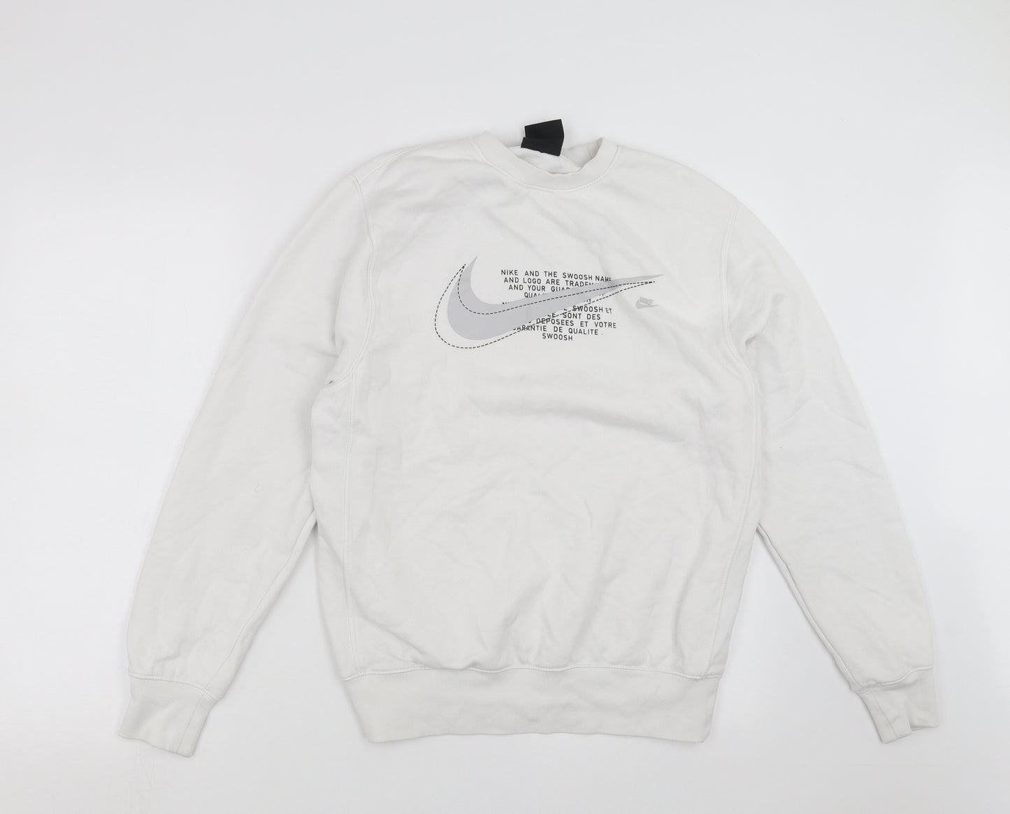 Nike Mens White   Pullover Sweatshirt Size S