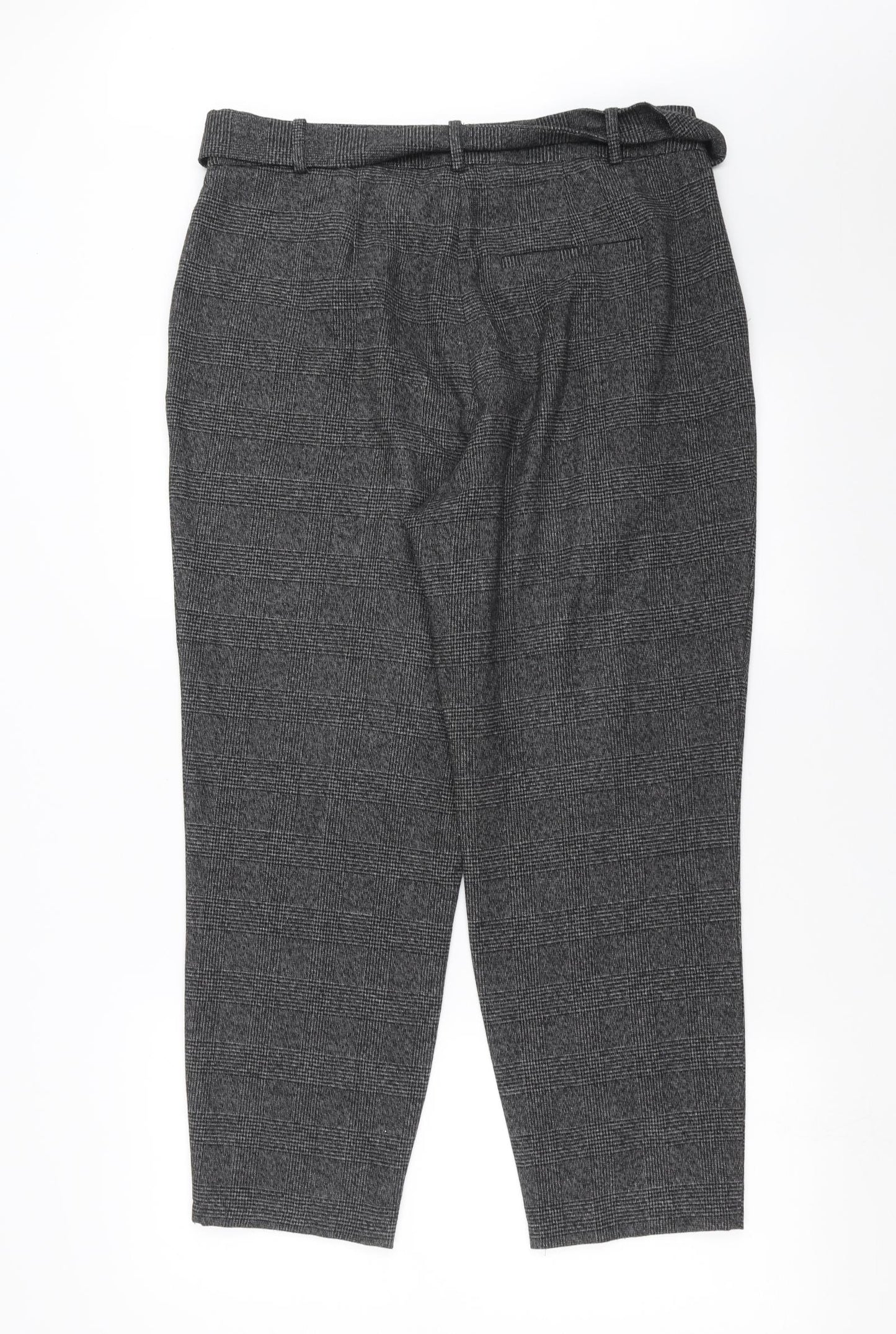 NEXT Womens Grey Check  Trousers  Size 14 L25 in
