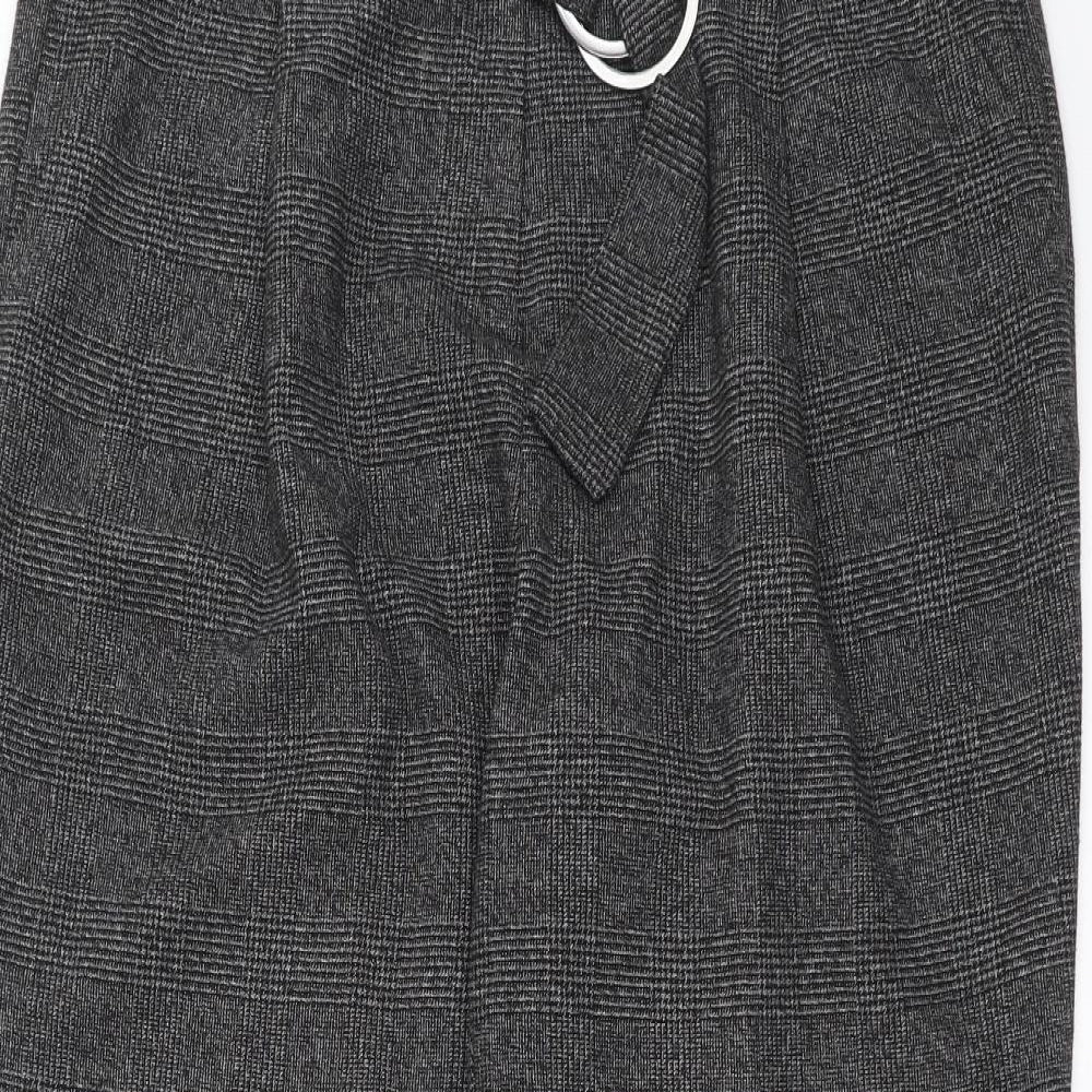NEXT Womens Grey Check  Trousers  Size 14 L25 in