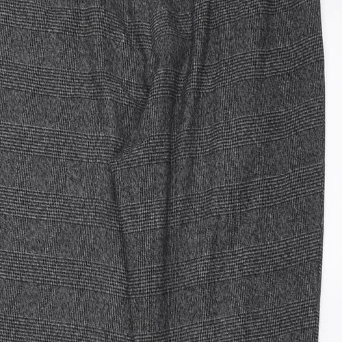 NEXT Womens Grey Check  Trousers  Size 14 L25 in