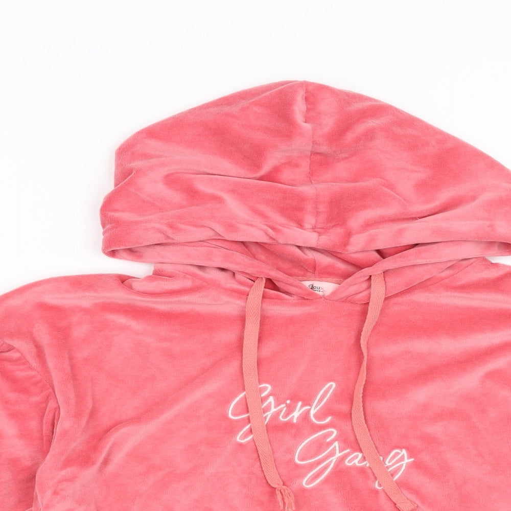 Boux Avenue Womens Pink   Pullover Hoodie Size 12  - girl gang