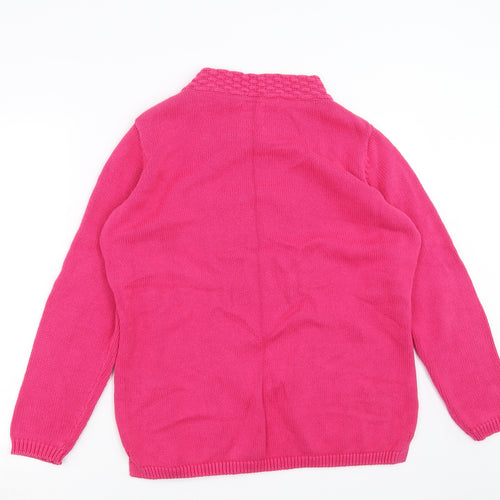 Country Rose Womens Pink Geometric Knit Pullover Jumper Size L