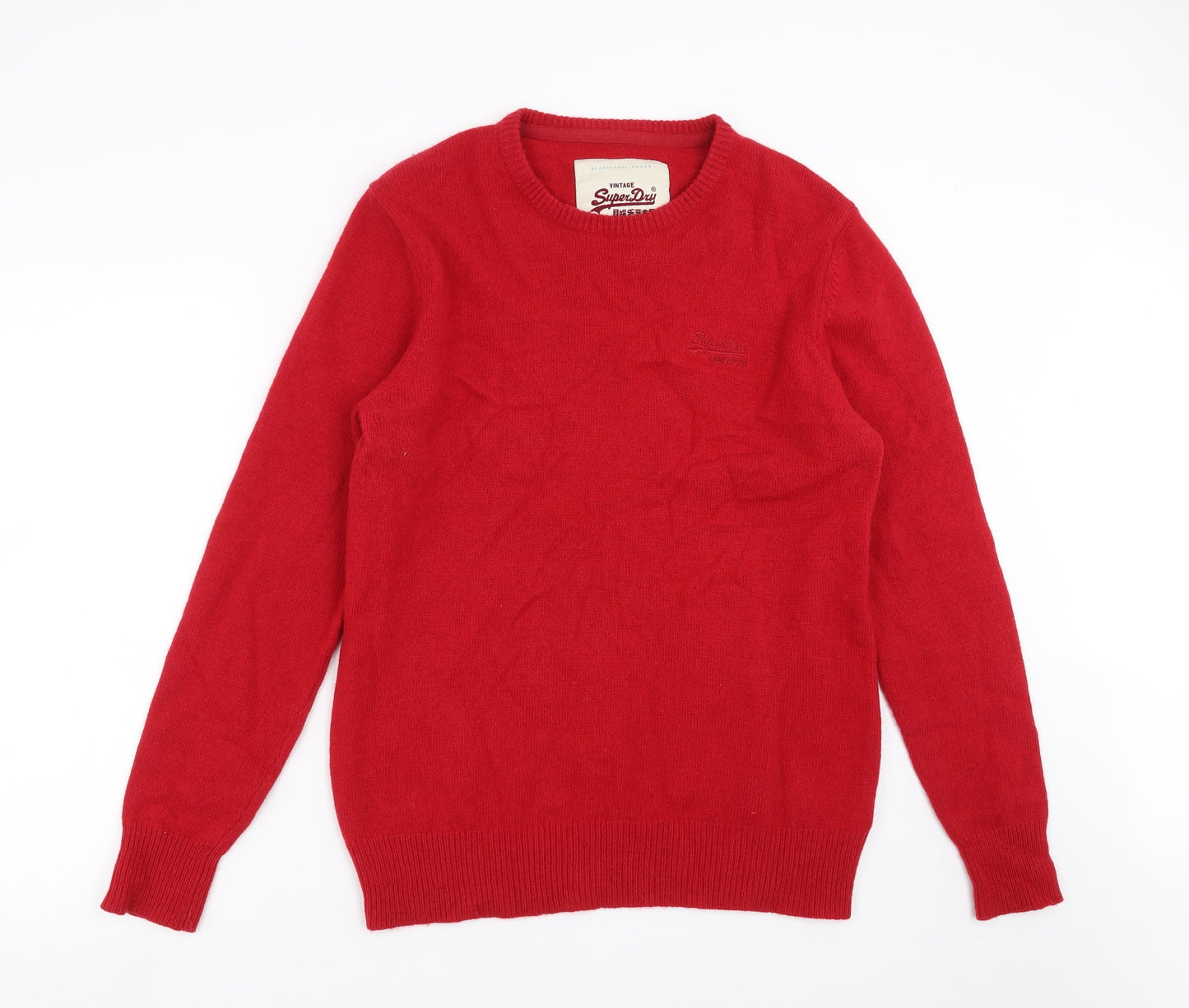 Superdry Mens Red  Knit Pullover Jumper Size XL