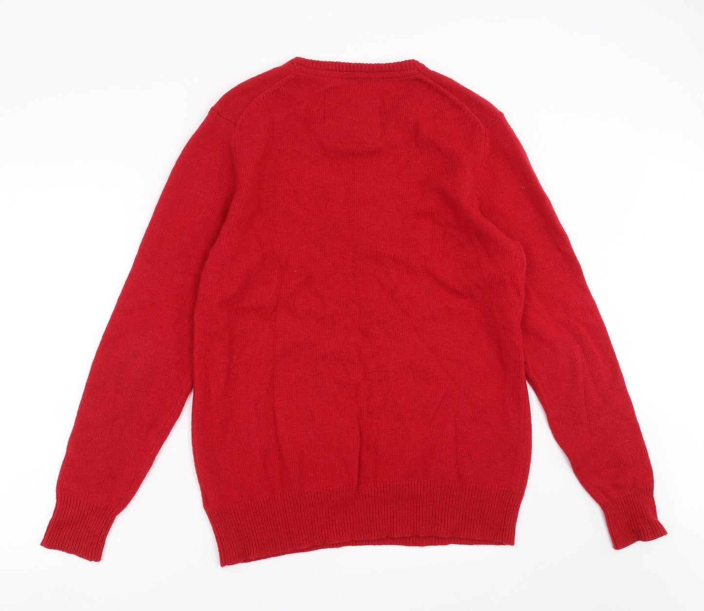 Superdry Mens Red  Knit Pullover Jumper Size XL
