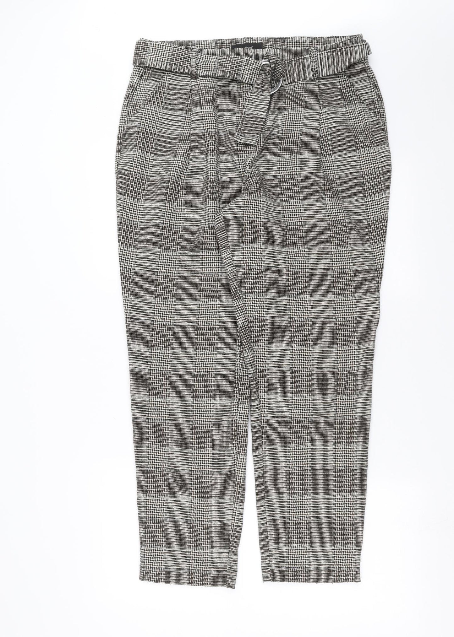 NEXT Womens Brown Houndstooth  Trousers  Size 14 L27 in