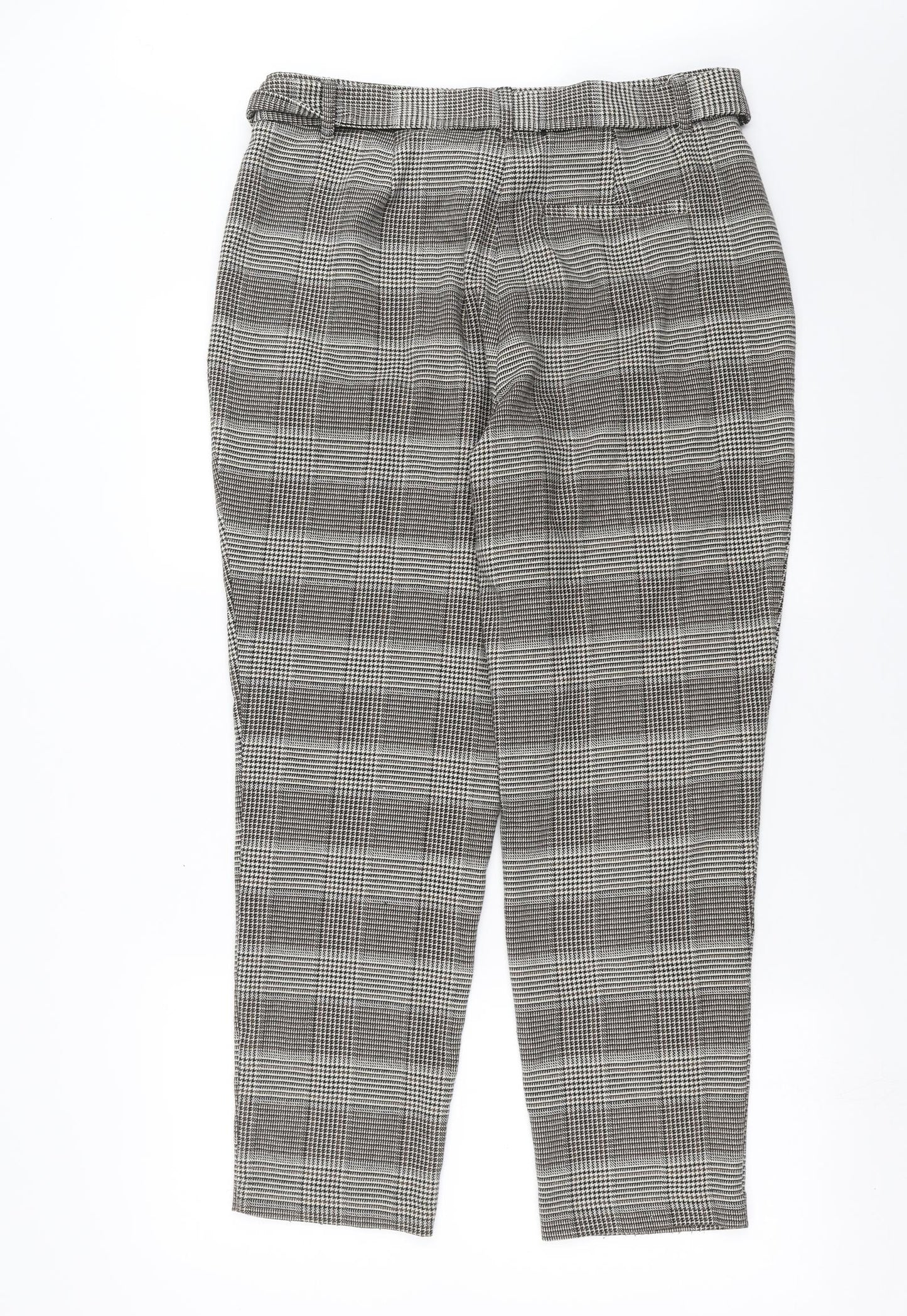NEXT Womens Brown Houndstooth  Trousers  Size 14 L27 in
