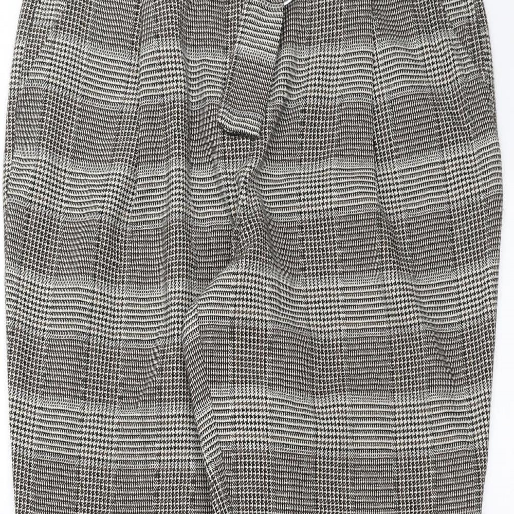 NEXT Womens Brown Houndstooth  Trousers  Size 14 L27 in