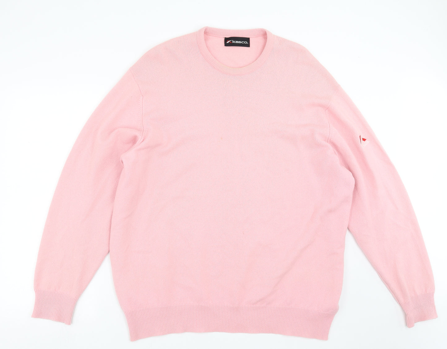kasco Mens Pink  Knit Pullover Jumper Size XL