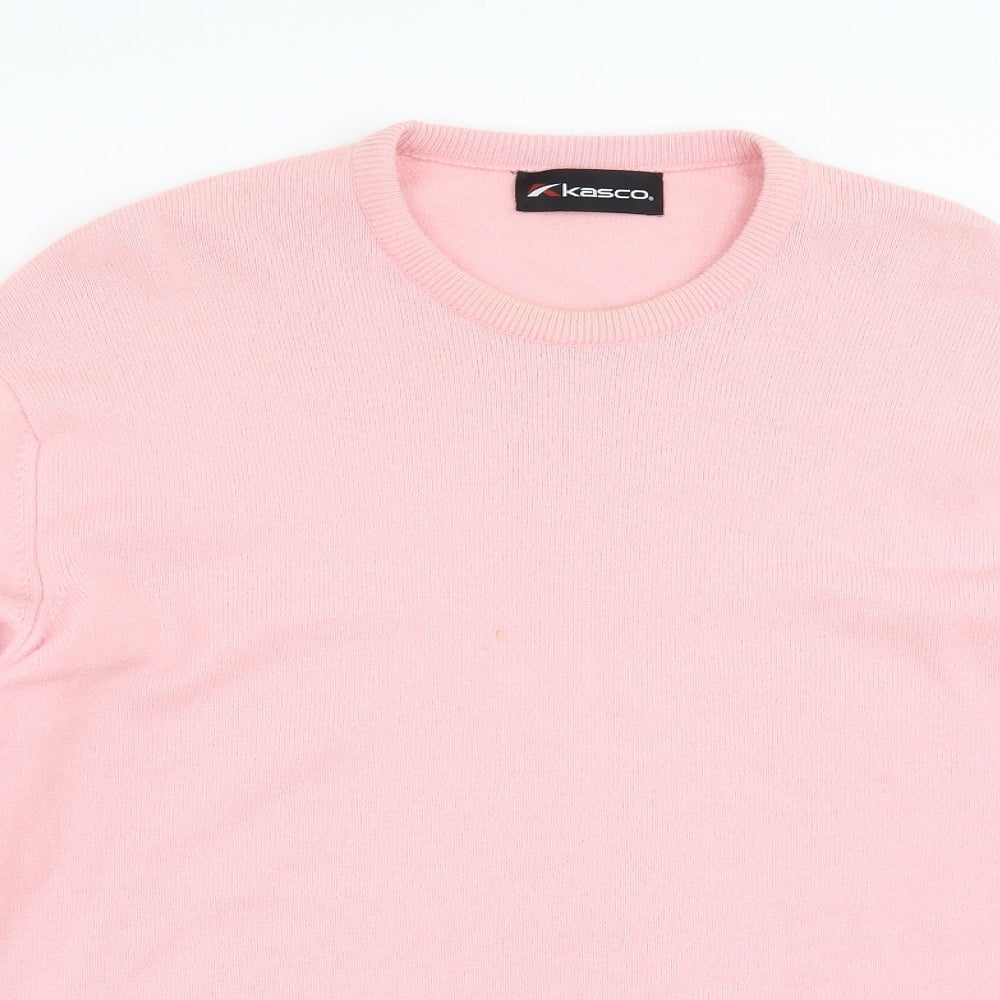 kasco Mens Pink  Knit Pullover Jumper Size XL