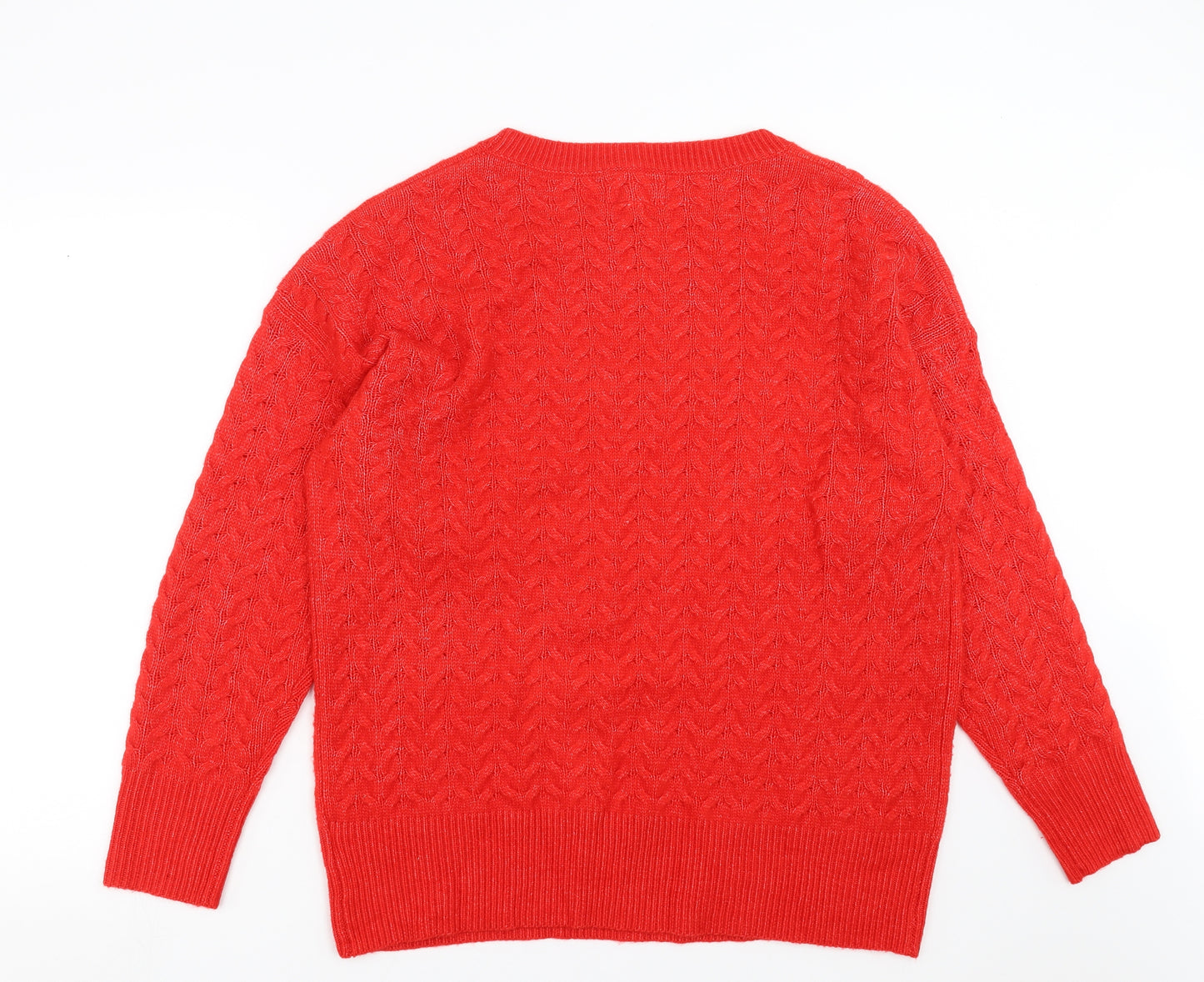 NEXT Womens Red  Knit Pullover Jumper Size L