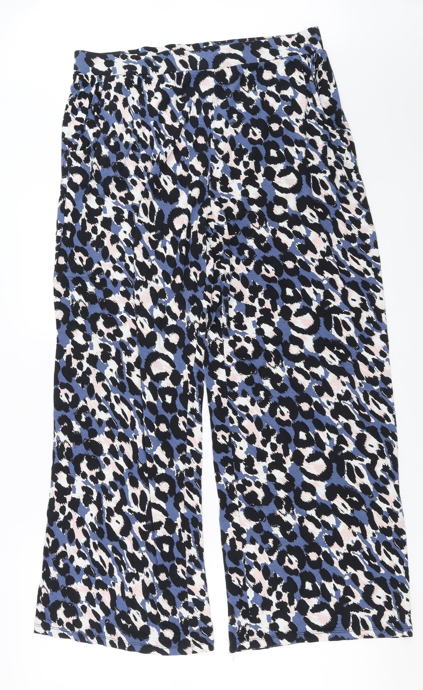 CAPSULE Womens Blue Geometric  Trousers  Size 16 L30 in