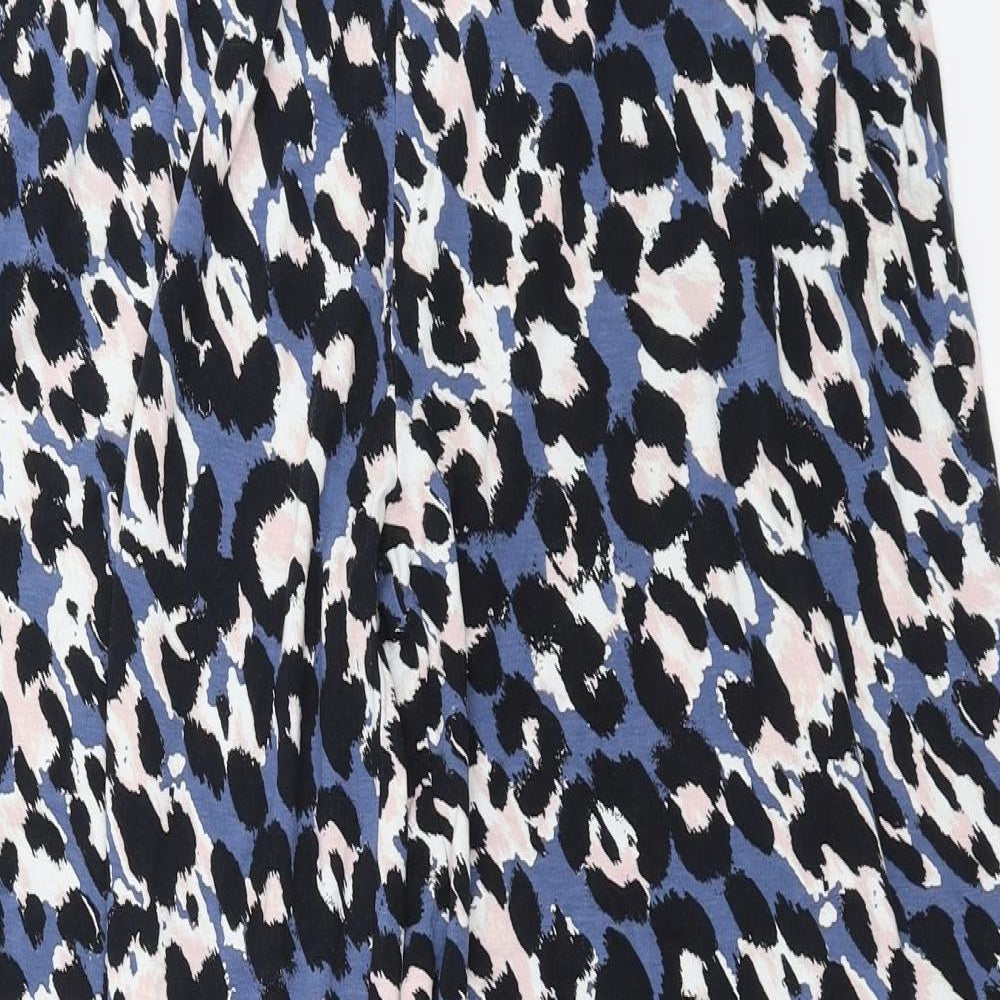 CAPSULE Womens Blue Geometric  Trousers  Size 16 L30 in