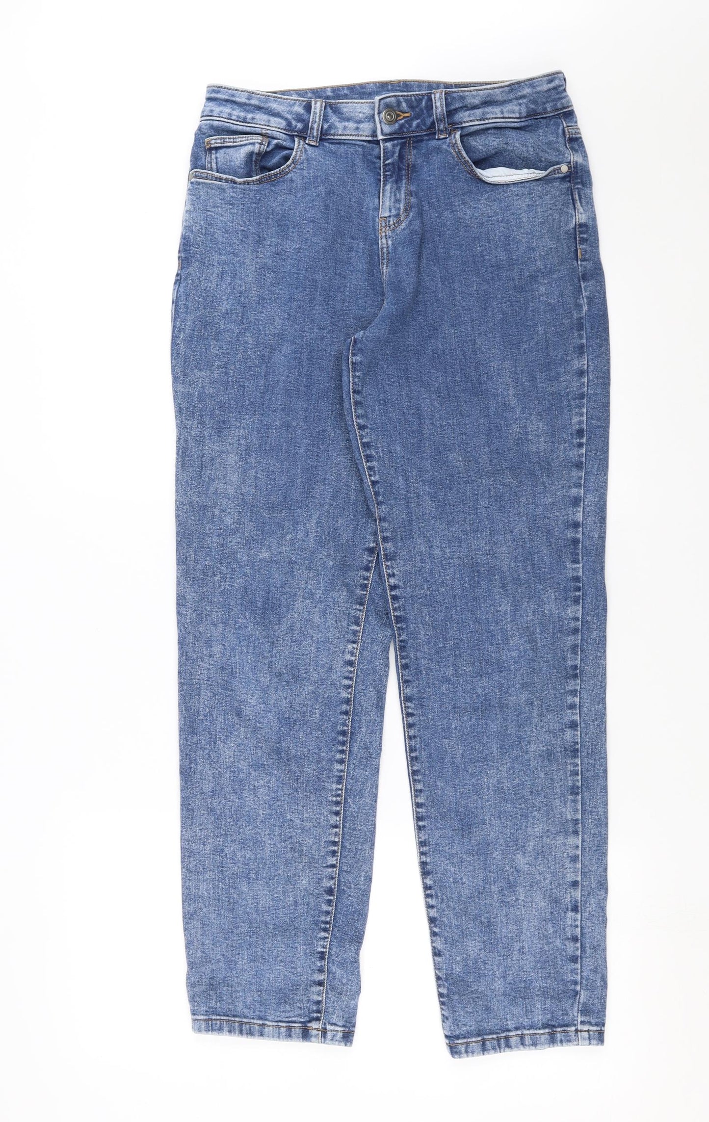 TU Womens Blue  Denim Straight Jeans Size 10 L28 in - Girlfriend Fit