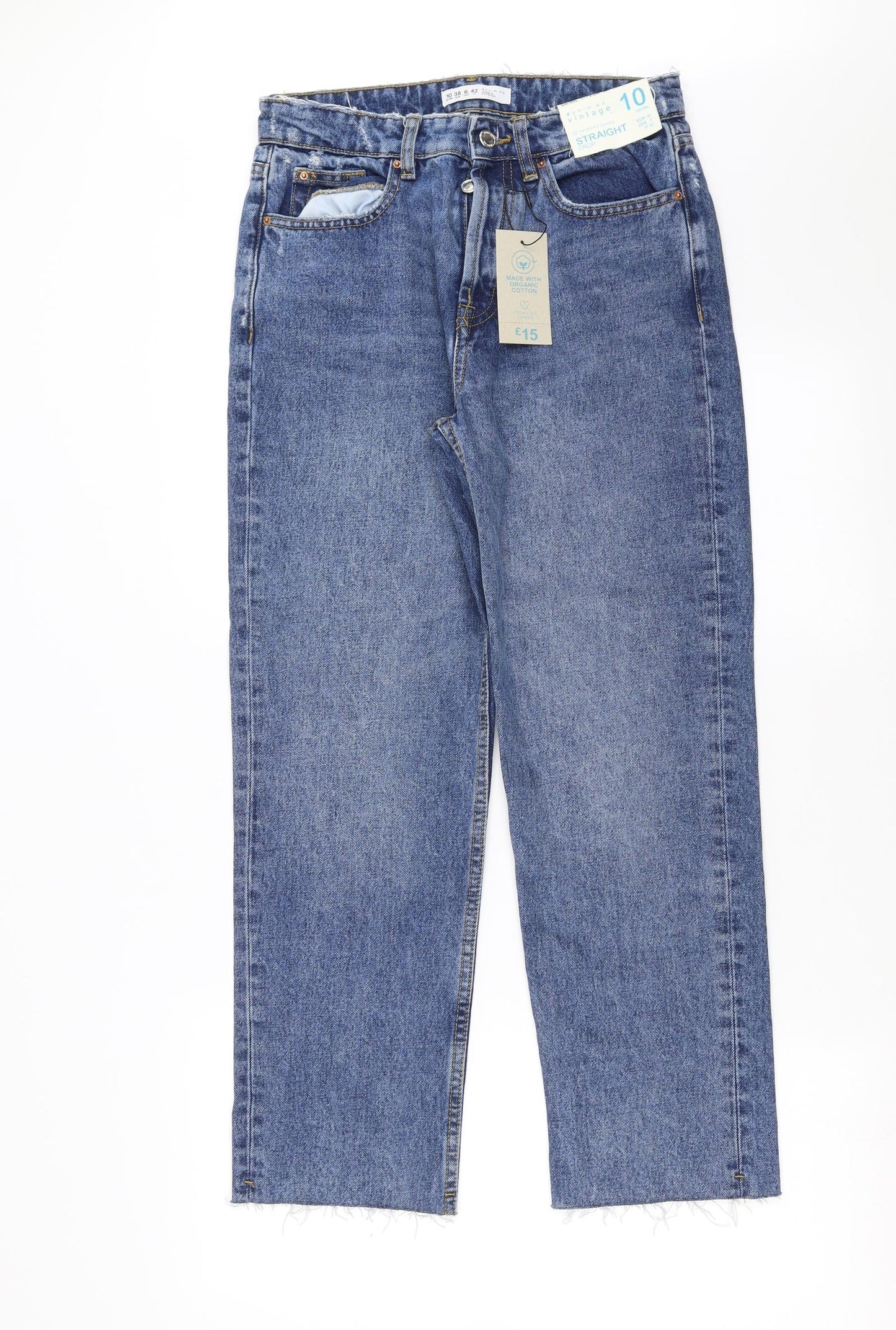 Primark Womens Blue  Denim Cropped Jeans Size 10 L26 in