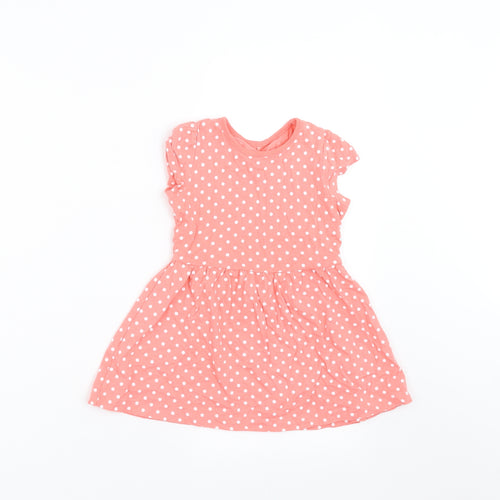 George Girls Pink Polka Dot  Fit & Flare  Size 12-18 Months