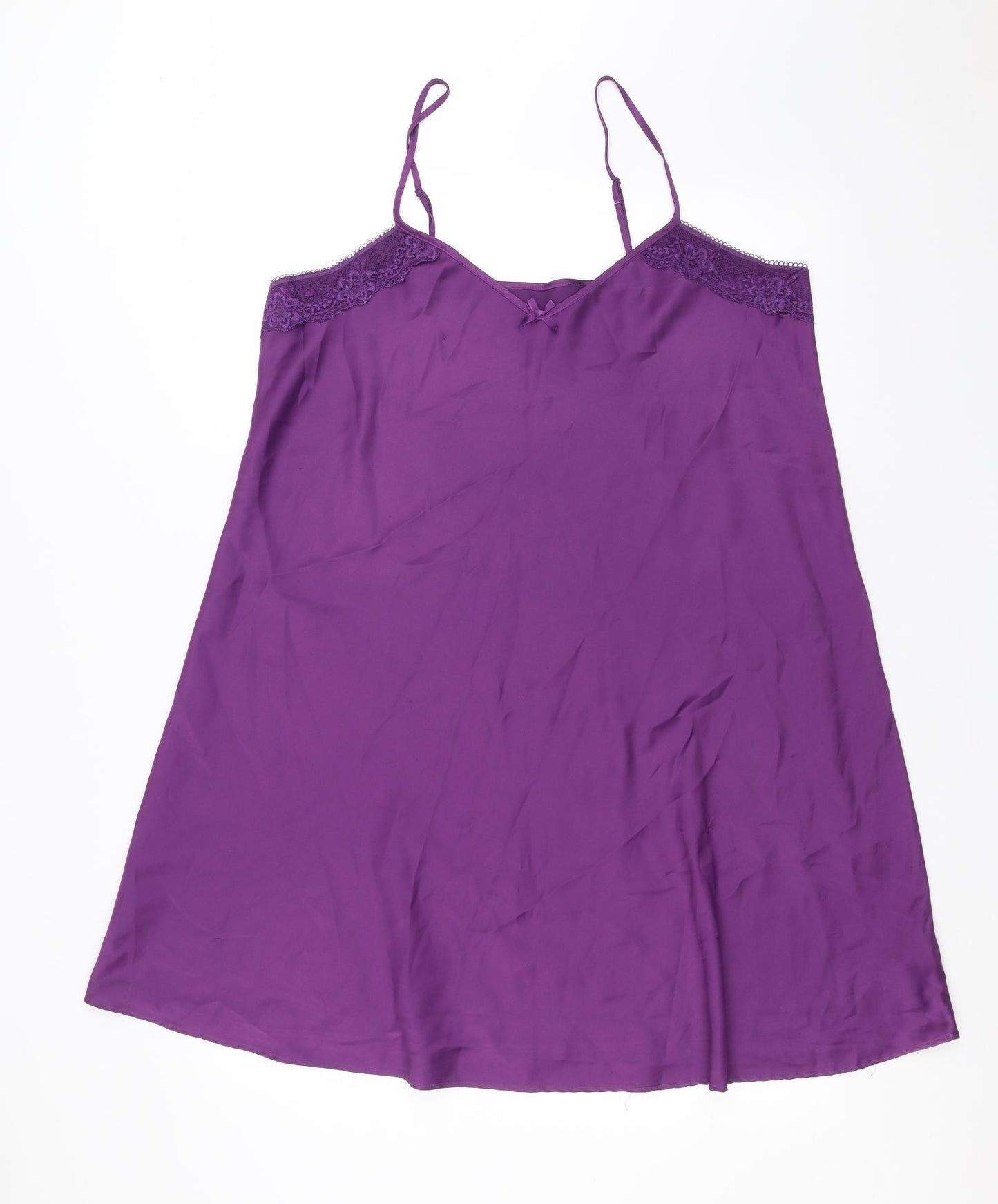 George Womens Purple Solid  Cami Gown Size 16  - Lace Detail
