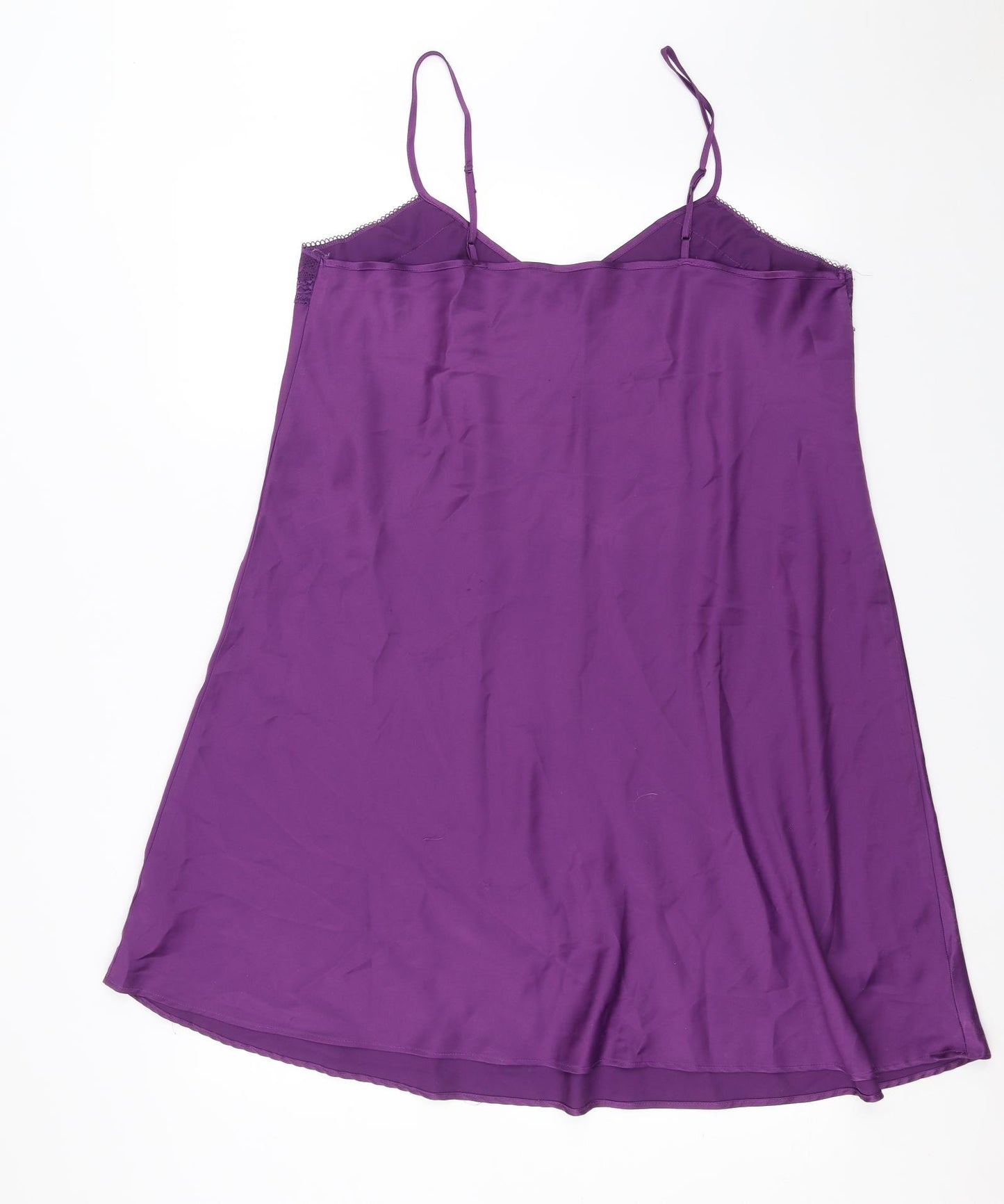 George Womens Purple Solid  Cami Gown Size 16  - Lace Detail