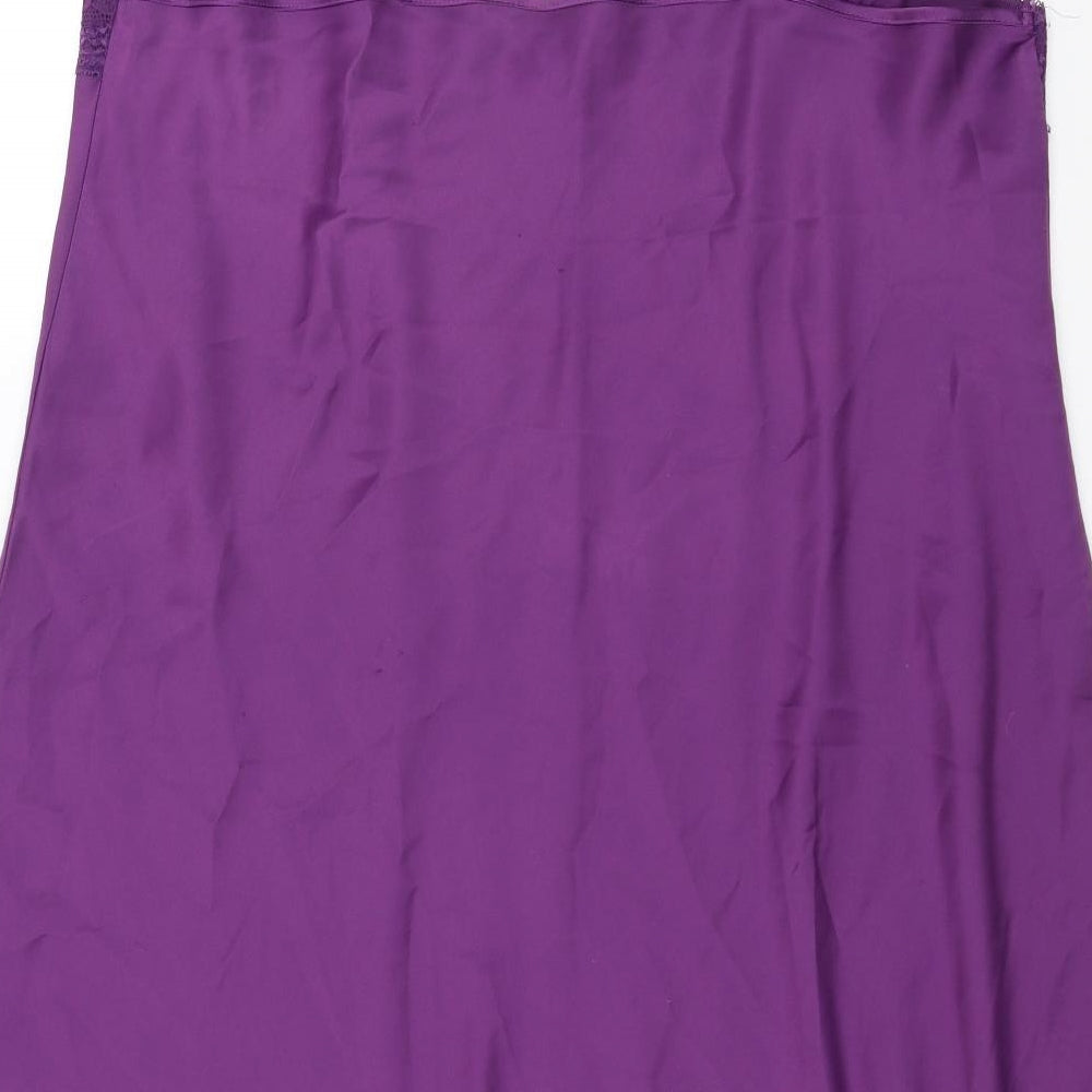 George Womens Purple Solid  Cami Gown Size 16  - Lace Detail