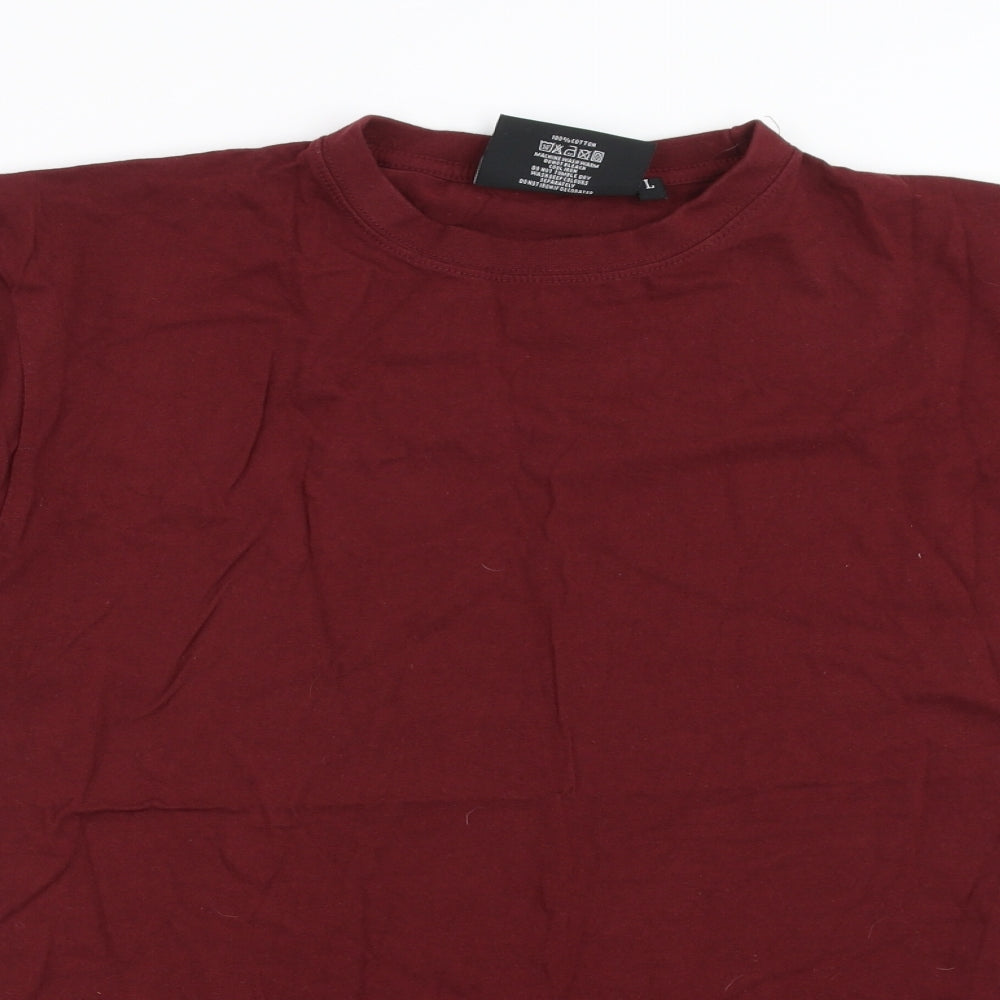 Carabou Mens Red    T-Shirt Size L  - burgundy
